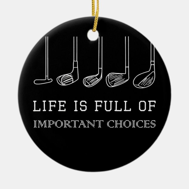 Lustigt liv är Fullt av viktiga alternativ Golf Julgransprydnad Keramik (Framsidan)