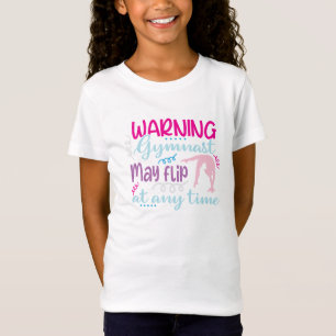 Lustigt logotyp gymnastik rosa blue kan vända sött t shirt