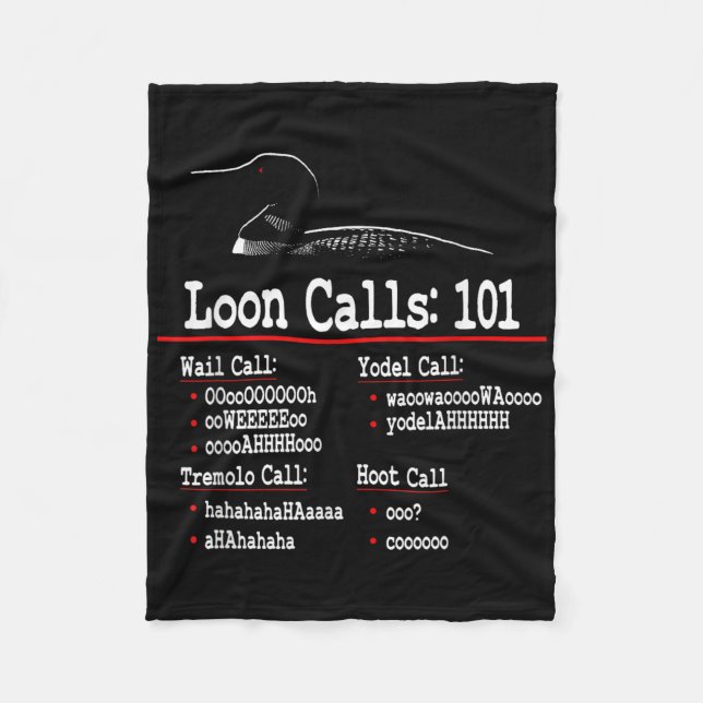 Lustigt - Loon Call - Common Loon - Loon Call 101 Fleecefilt (Framsidan)