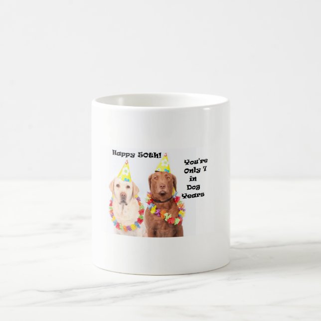 Lustigt Lycklig 50:e födelsedagen för Hundälskare Kaffemugg (Center)