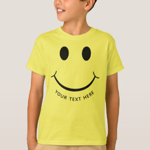 Lustigt Lycklig Ansikte Lägg till ditt eget textl T Shirt