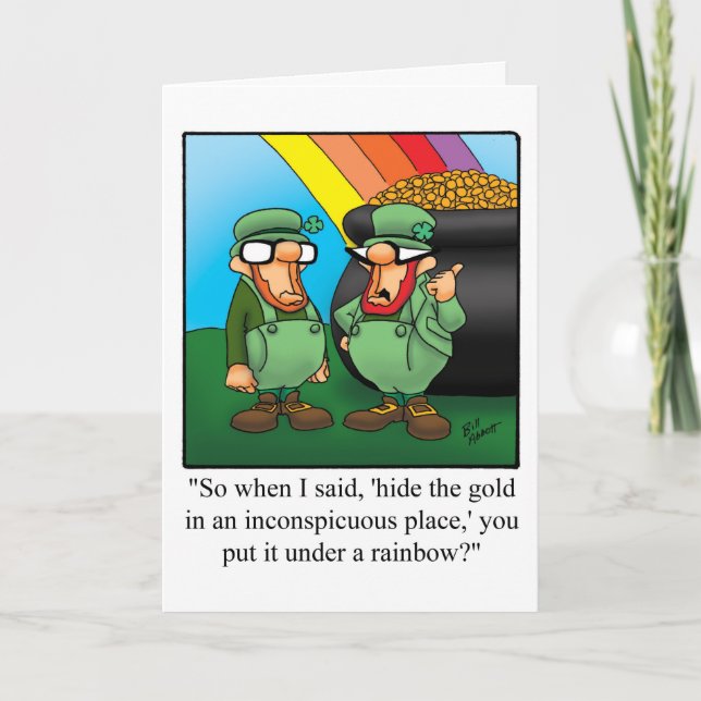 Lustigt Lycklig St. Patrick-Day Card Kort (Framsida)