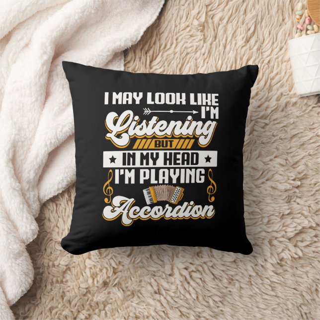 Lustigt lyssnande i mitt huvud.. jag spelar akcord kudde (Filt)