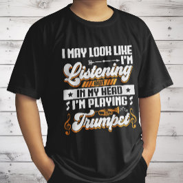 Lustigt lyssnande i mitt huvud jag spelar Trumpet T Shirt