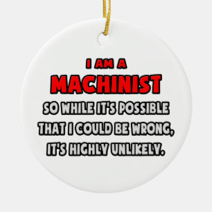 Lustigt Machinist ... Mycket osannolikt Julgransprydnad Keramik