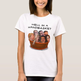 Lustigt MAGA helvetet i en handkorg mot Konservati T Shirt