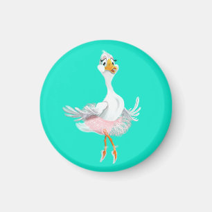 Lustigt Magnet med Ballerina Anka - Ditt Färg