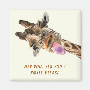Lustigt Magnet med stor Giraffe-Smile