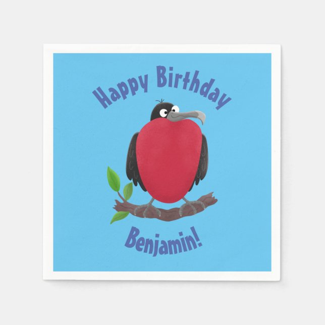 Lustigt magnifikt fregattfåglars tecknad pappersservett (Framsidan)