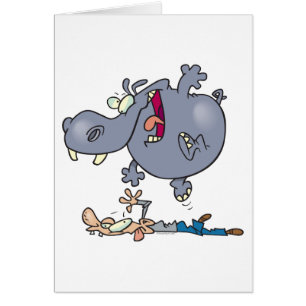 Lustigt magrande hippo-tecknad hälsningskort