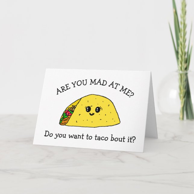 Lustigt makadkort, Fighting, Arguing Taco Pun Kort (Framsida)
