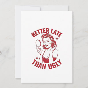 Lustigt makeup pun, glam tjej humor, sen men fabul inbjudningar