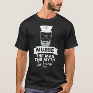 Lustigt Male Nurse Murse. Mannen. Myth. Den T Shirt