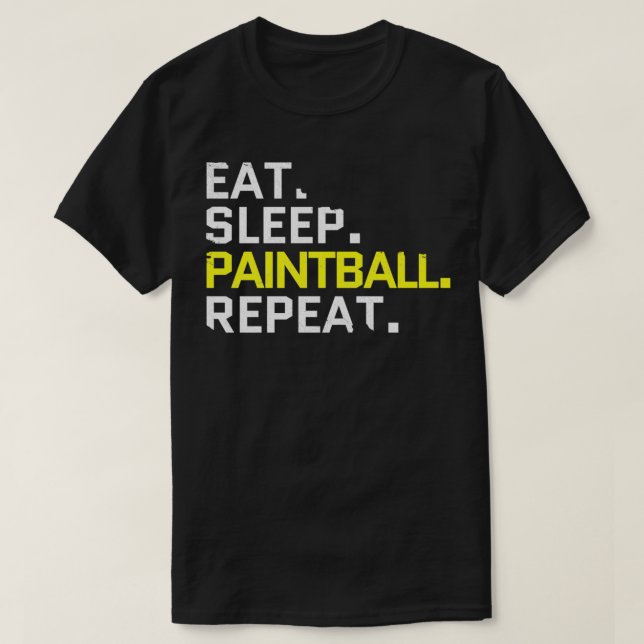 Lustigt mållincitat: ät sömnpaintball t shirt (Design framsida)