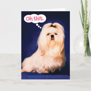 Lustigt maltesiskt Hund med Lisp Belet Birthday Ca Kort