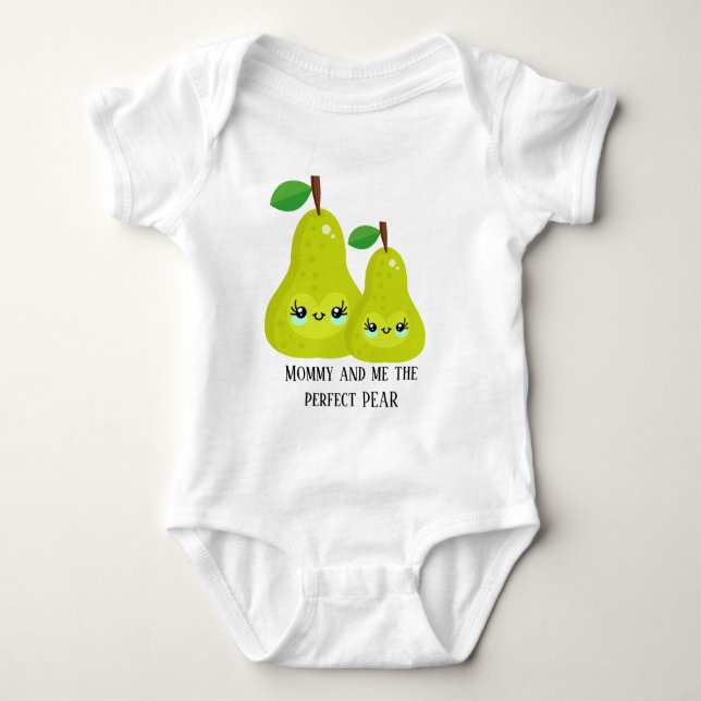 lustigt Mamma baby perfekt päron T Shirt (Framsida)