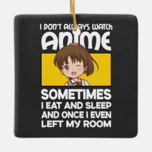 Lustigt Manga Anime Girl jag bevakar inte alltid A Julgransprydnad Keramik