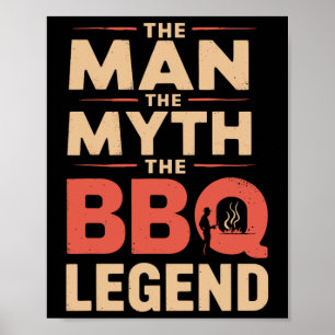Lustigt mannen myth the Bbq Legend Fars dag Poster