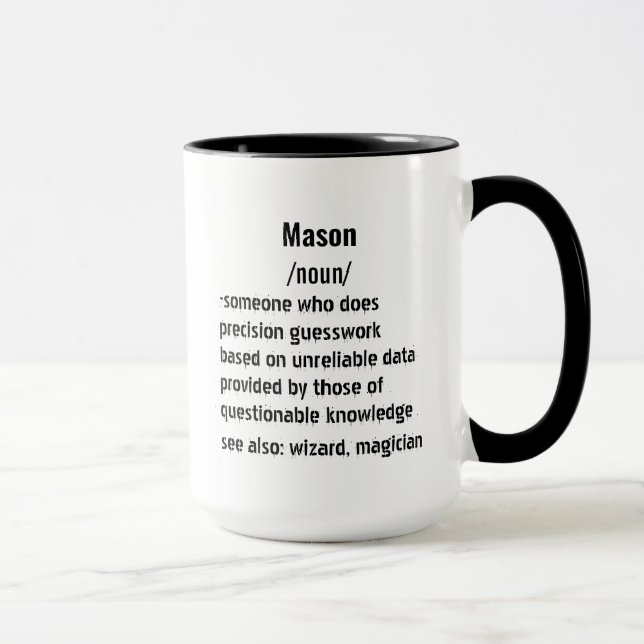 Lustigt Mason Definition ger för manar kvinnor Mugg (Höger)