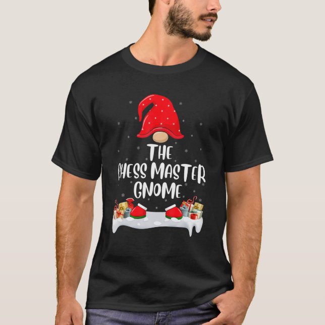 Lustigt matchande Chess Master Gnome-julen T Shirt (Framsida)