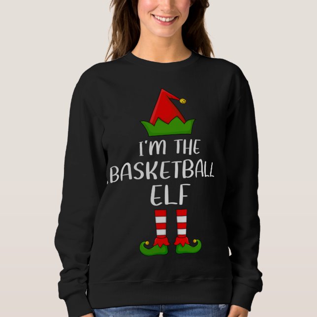 Lustigt matchande familj Jag är Basketball Elf Chr T Shirt (Framsida)