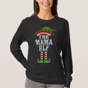 Lustigt matchande familj Mamman Elf-julkostu T Shirt