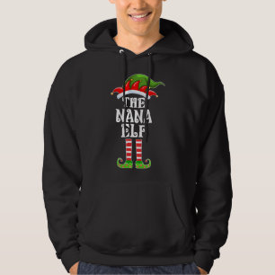 Lustigt matchande familj Nana Elf-julkostu Hoodie