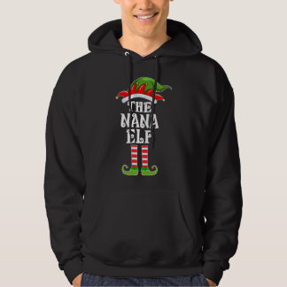 Lustigt matchande familj Nana Elf-julkostu Hoodie