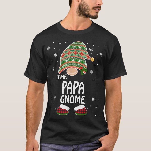 Lustigt matchande familjekostnader Pappa Gnome Chr T Shirt (Framsida)