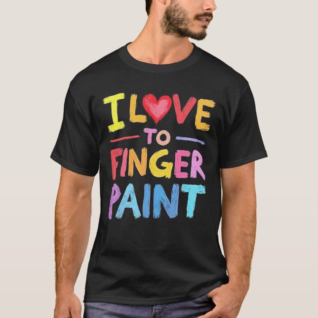 Lustigt matchande i Kärlek till Finger Paint Par T Shirt (Framsida)