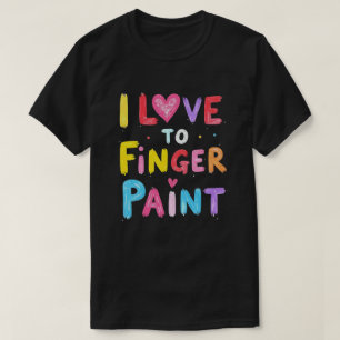 Lustigt matchande i Kärlek till Finger Paint Par T Shirt