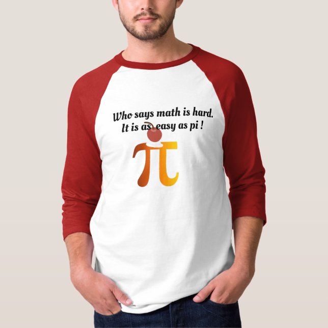 Lustigt Math Wiz, Ordlek Pi Pun lika enkel som Paj T Shirt (Framsida)