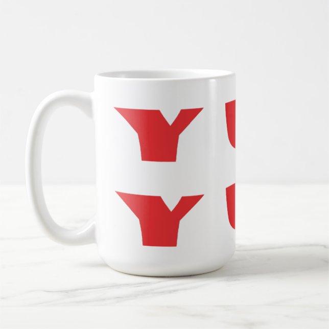 Lustigt matskämt ord och mönster kaffemugg (Vänster)