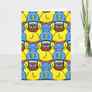 Lustigt MC Påskhare Chicks Tessellation Mönster Helgkort