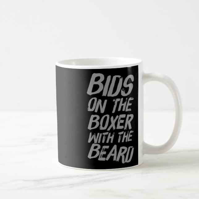 Lustigt med boxing citerar rutor bud på boxen med kaffemugg (Höger)