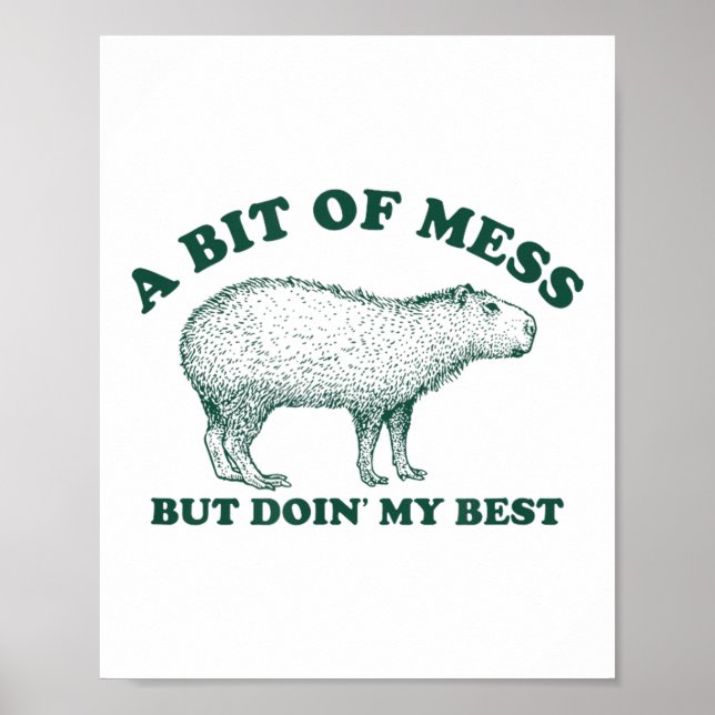 Lustigt med en  Capybara Meme-grafik för kvinnor Poster (Framsidan)