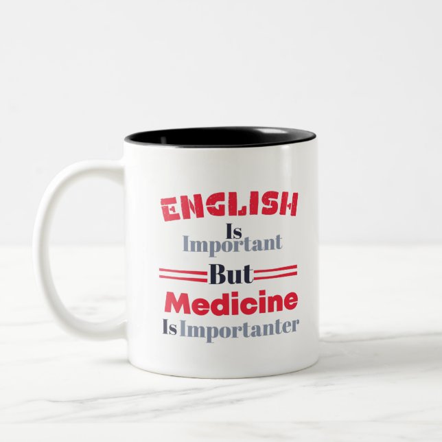 Lustigt Med School Student Två-Tonad Mugg (Vänster)