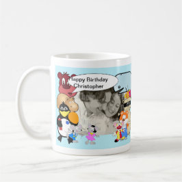 Lustigt med tecknad lägg till ditt foto kaffemugg