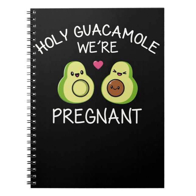 Lustigt meddelande om Gravid Avocado Joke Anteckningsbok (Framsidan)