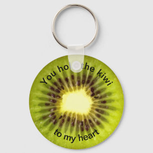 Lustigt meddelande om Kiwi Food Pun Nyckelring