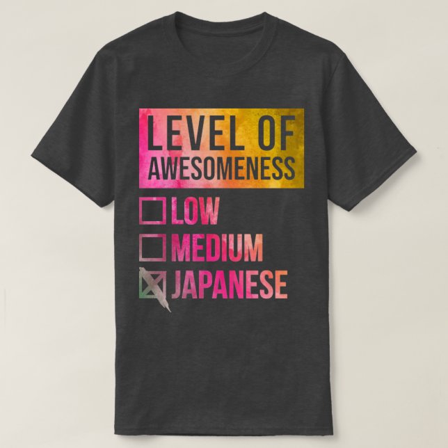 Lustigt medvetandegrad Låg medelstor gåva Japan J T Shirt (Design framsida)