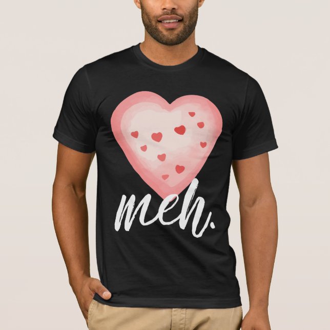 Lustigt Meh T-Shirt för Singles & Minimalists (Framsida)