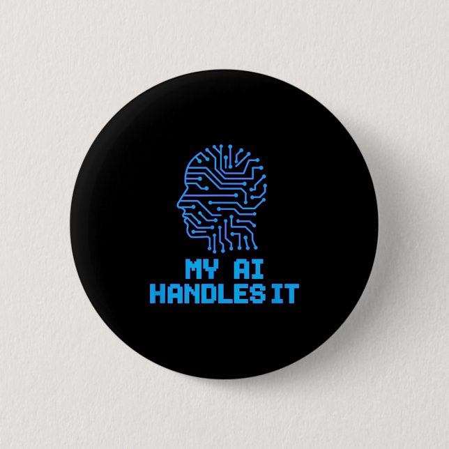 Lustigt Meme Ai hanterar det konstgjorda Robotiska Knapp (Framsida)