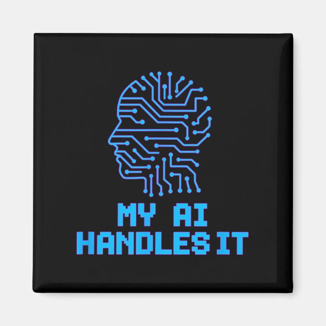 Lustigt Meme Ai hanterar det konstgjorda Robotiska Magnet (Framsidan)