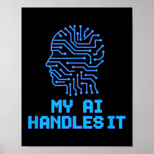 Lustigt Meme Ai hanterar det konstgjorda Robotiska Poster