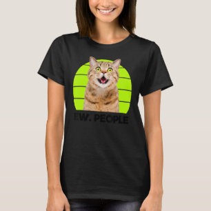 Lustigt Meow överraskade Cat, Ew. Illustration för T Shirt