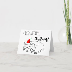 Lustigt Meowy-Helgdag Blank Inside Card Kort