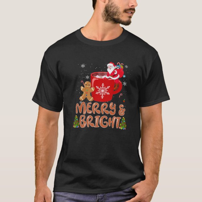 Lustigt Merry Bright jul PJs Shirt Gingertea T Shirt (Framsida)