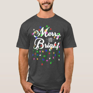Lustigt merry och ljust jul Ljus Julafton Holid T Shirt