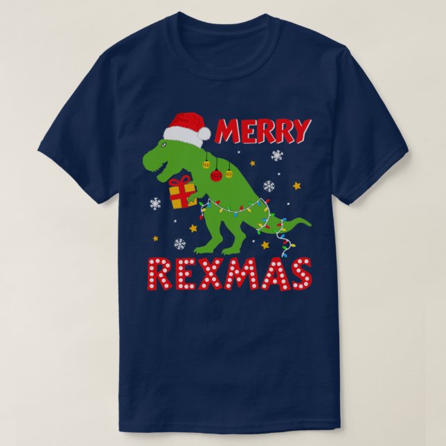 Lustigt merry rexmas med trex dinosaur för barn ch t shirt (Design framsida)